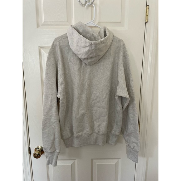 Champion Reverse Weave Hoodie Sweatshirt Oatmeal Heather Cream Gray Medium NEW - Picture 2 of 4